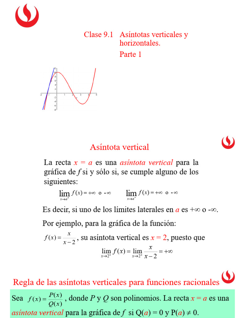 9.1 Asíntotas Verticales y Horizontales Parte 1 | PDF | Asíntota ...