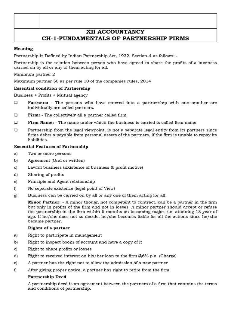 Ch-1-Fundamentals of Partnership Gap File Blank | PDF | Partnership ...