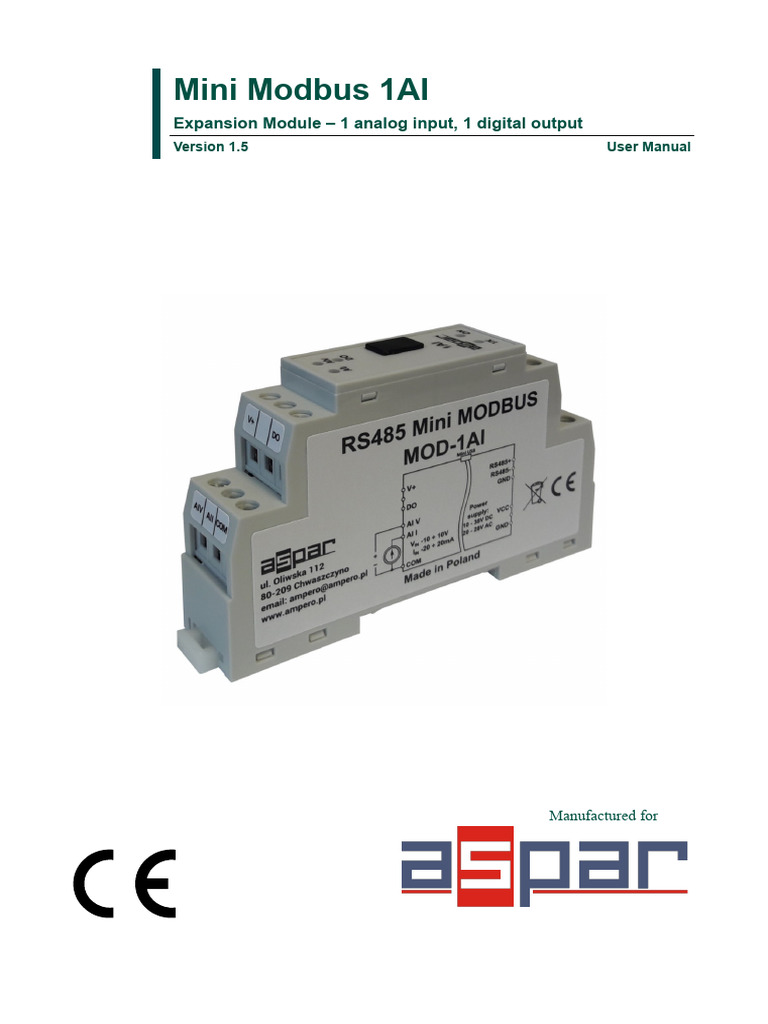 Mini Modbus 1ai User Manual En | PDF | Electrical Engineering ...