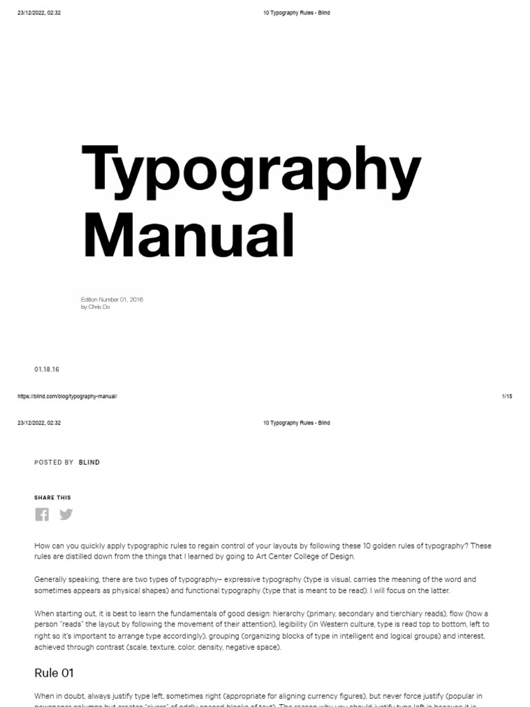 10 Typography Rules - Blind | PDF | Typography | Paragraph
