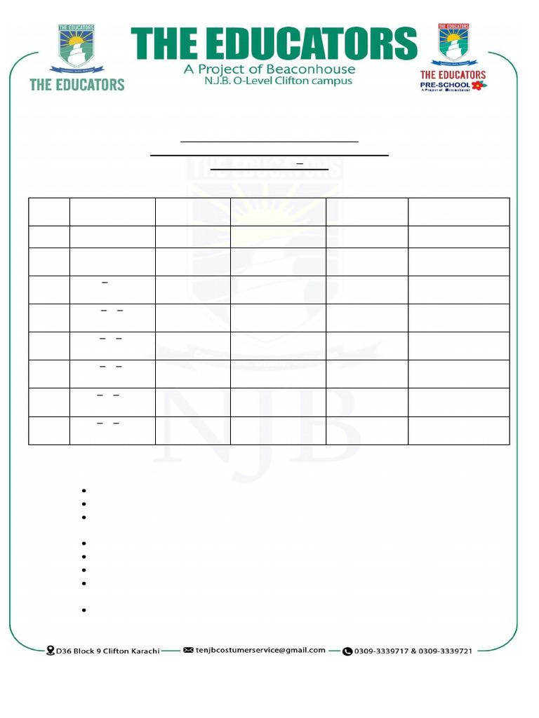 New, Final Term Exams Date Sheet 6 to 8 | PDF