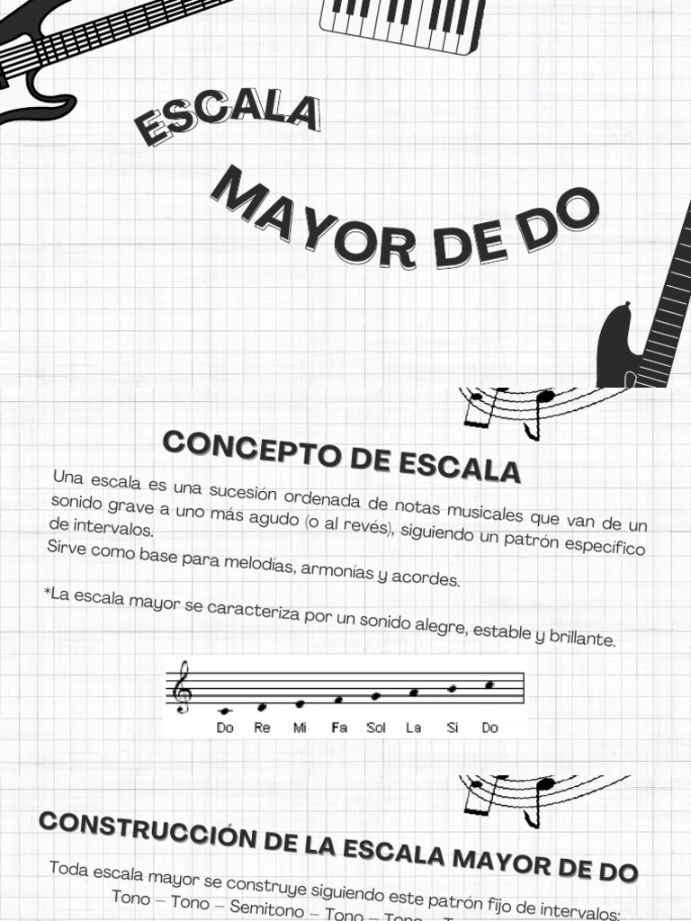 Escala Mayor de Do | PDF | Escala (música) | Teoría musical