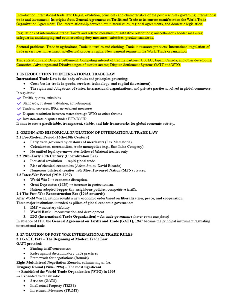International Trade Law | PDF | World Trade Organization | Market Access