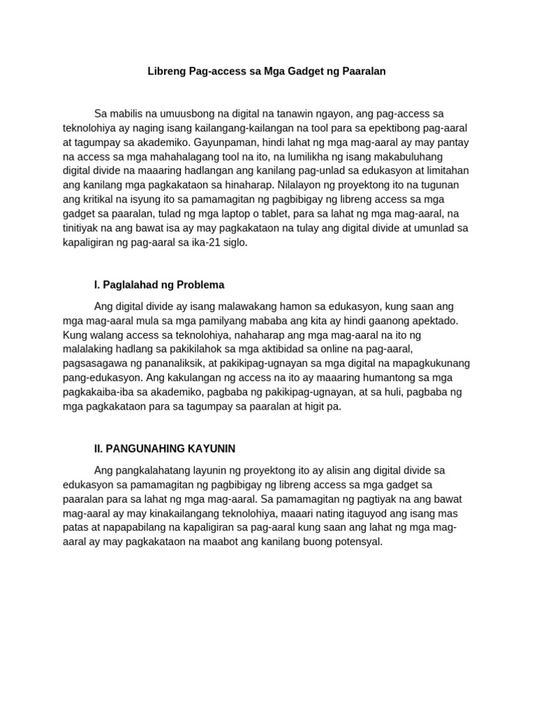 Filipino Project Proposal | PDF