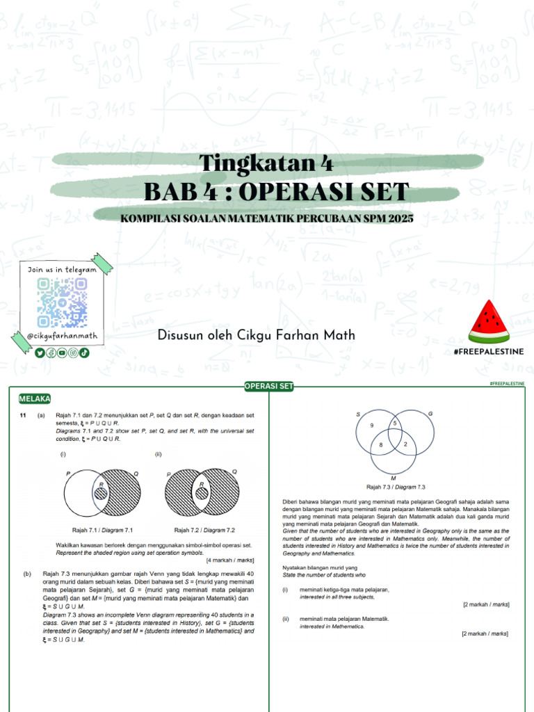 04. OPERASI SET 2025 by @Cikgufarhanmath | PDF