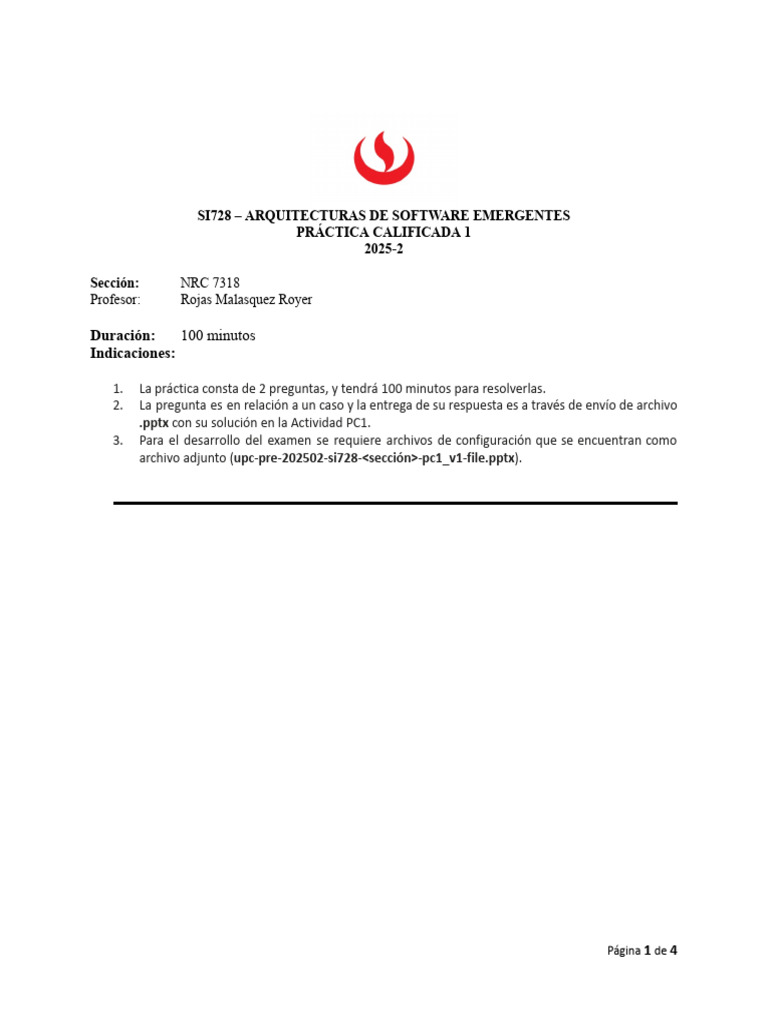 NRC 7291 Upc Pre 202502 Si728 Pc1 Seccion Statement - v1 | PDF ...