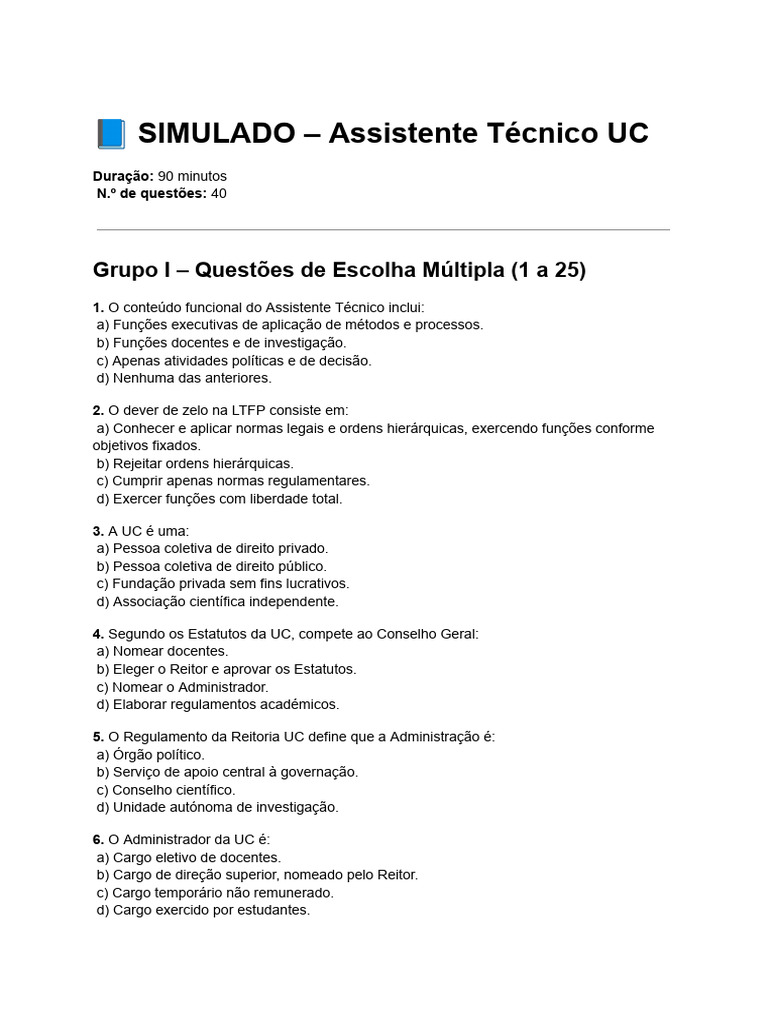 %F0%9F%93%98 SIMULADO %E2%80%93 Assistente Te%CC%81cnico UC.pdf | PDF