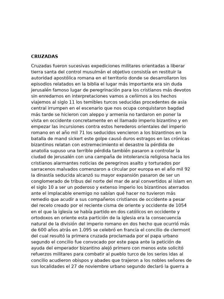 CRUZADAS | PDF | Cruzadas | imperio Bizantino