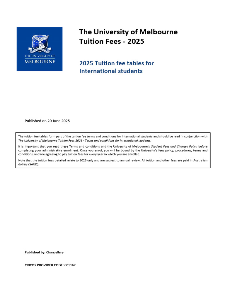 2025 International Fee Tables September | PDF | Postgraduate Education ...
