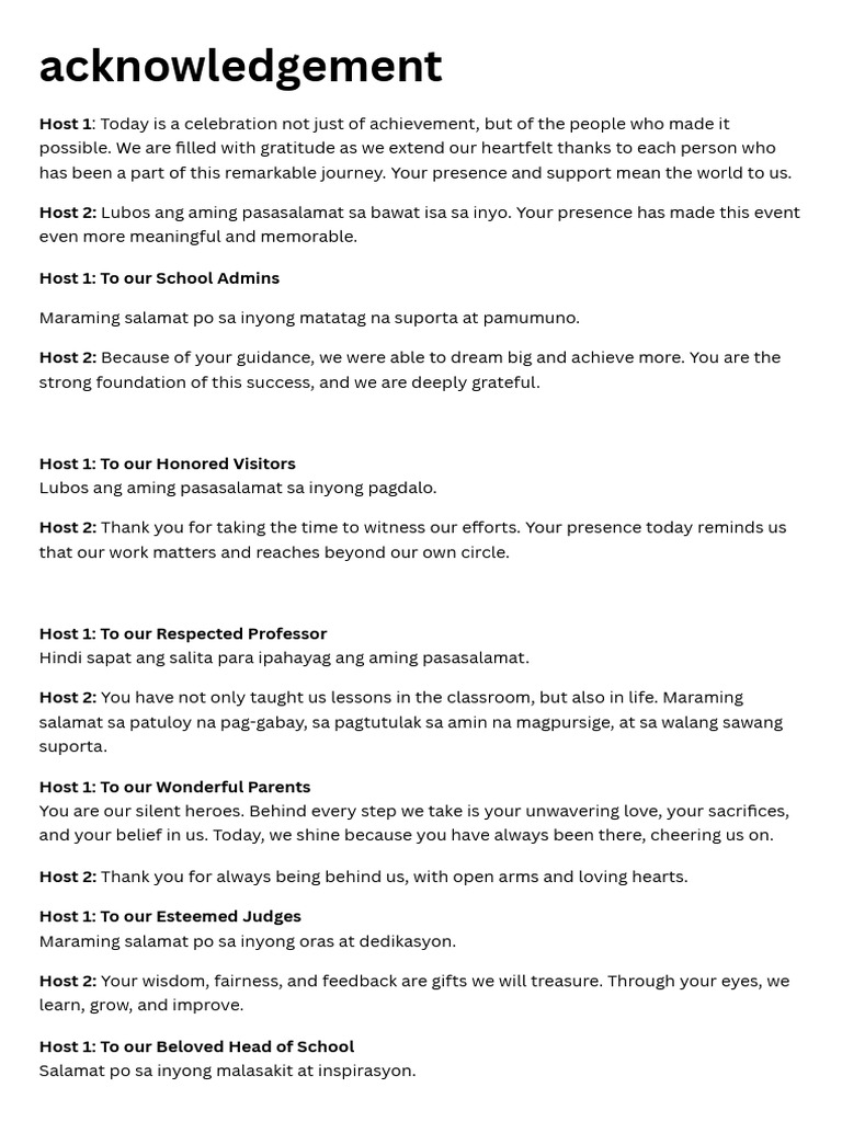 Acknowledgement | PDF