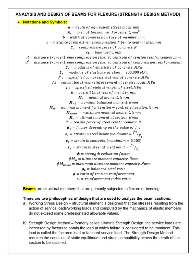 Analysis and Design of Beams for Flexure | PDF | Strength Of Materials ...