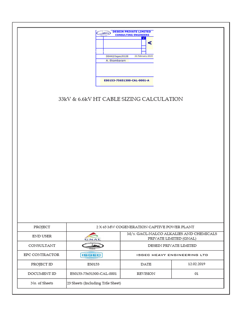 HT Cable Size | PDF