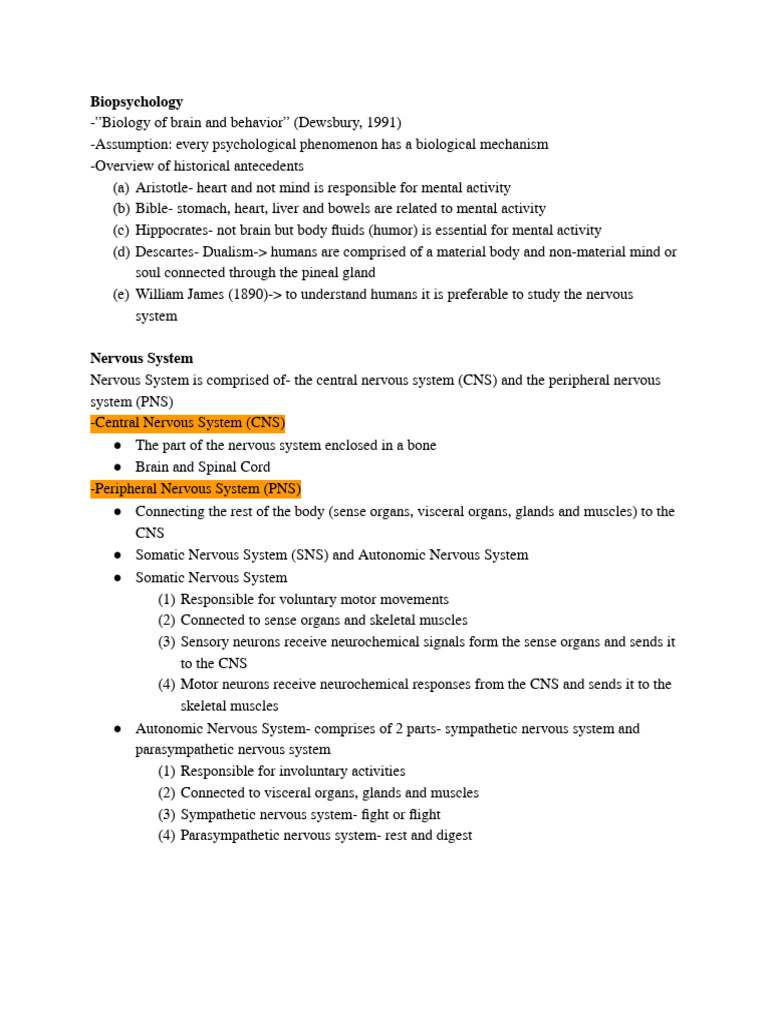 Biopsychology Neurons 1 | PDF | Inhibitory Postsynaptic Potential ...