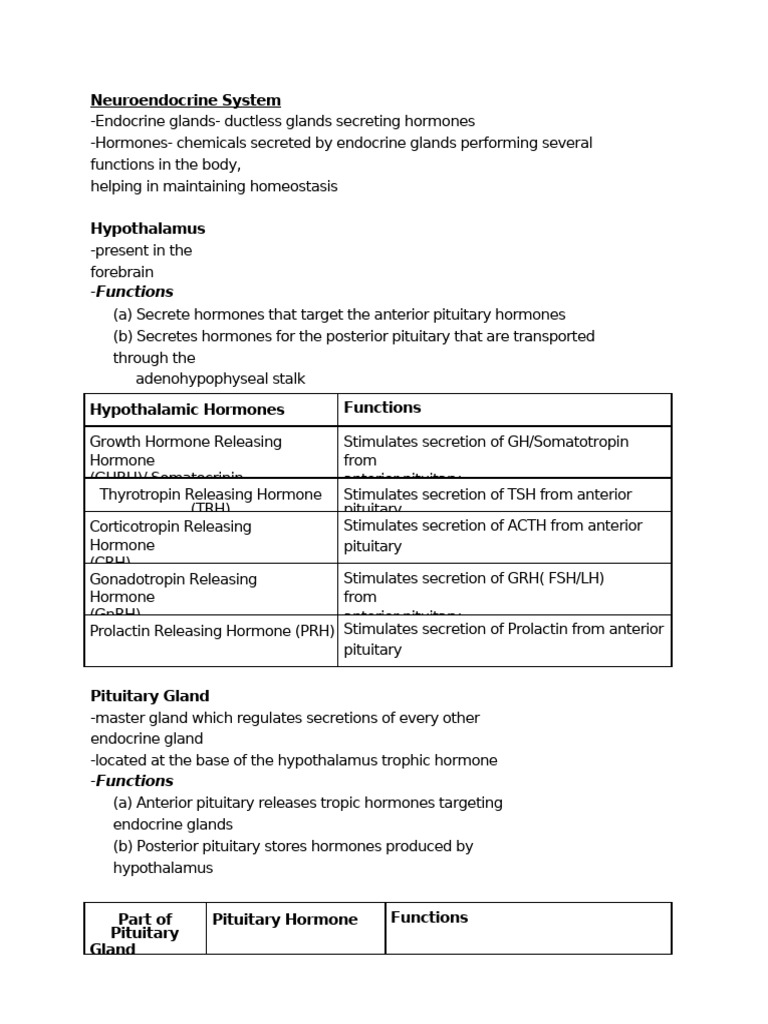 Biopsychology- Neuroendocrine System | PDF | Adrenal Gland | Pituitary ...