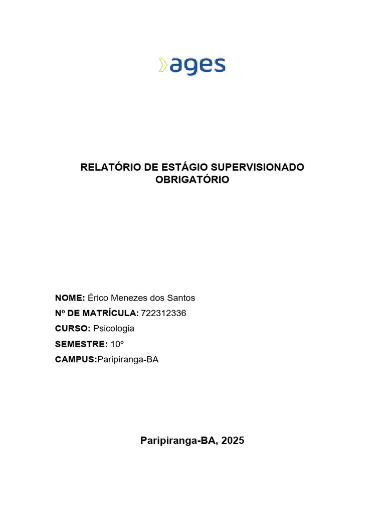 Final - Relatório de Estágio Supervisionado - Erico Menezes Dos Santos ...