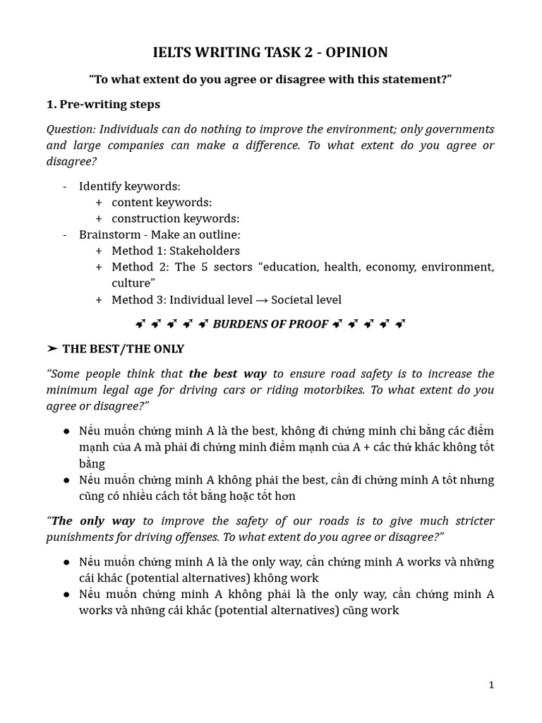 Ielts Writing Task 2 - Opinion | PDF | Argument