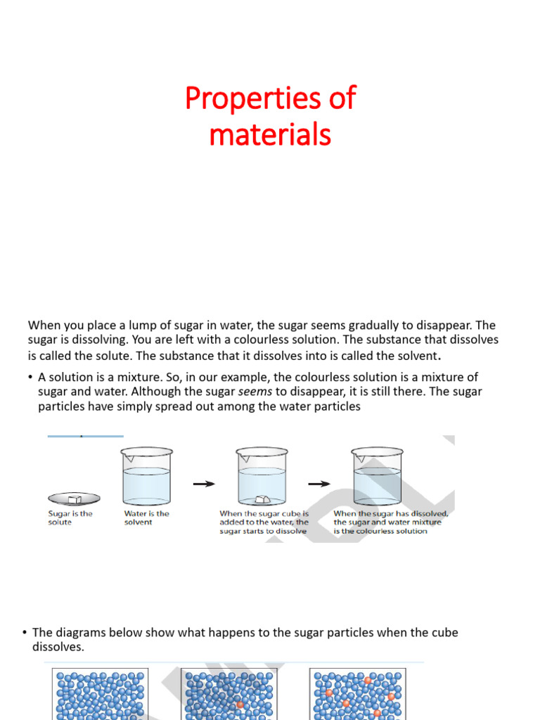 Properties of Materials | PDF | Solubility | Solvation