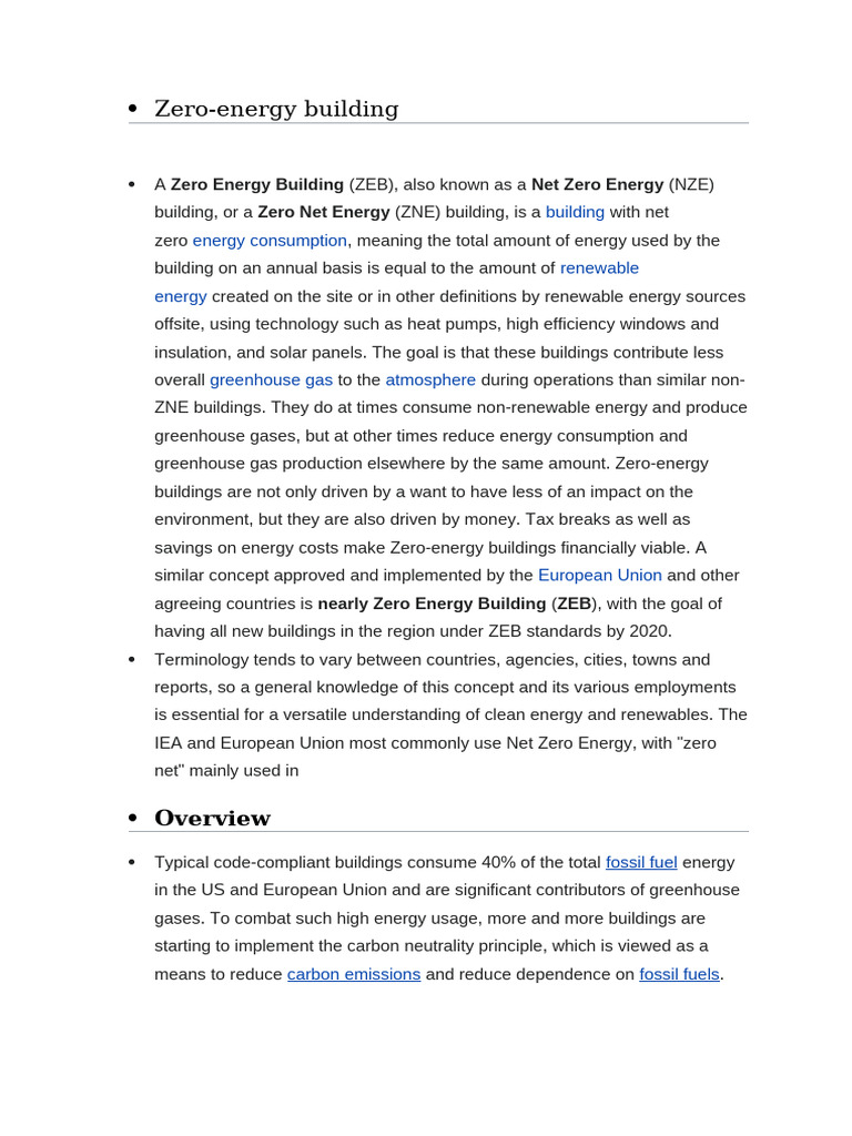 Zero Energy Building Wiki | PDF | Cost Of Living | Green Building
