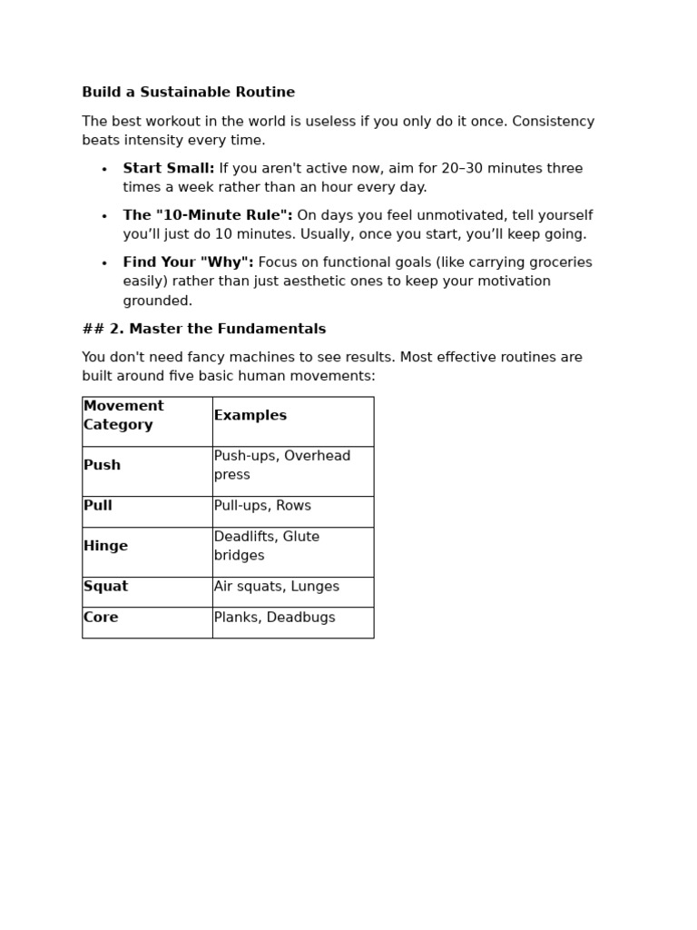 Build a Sustainable Routine | PDF
