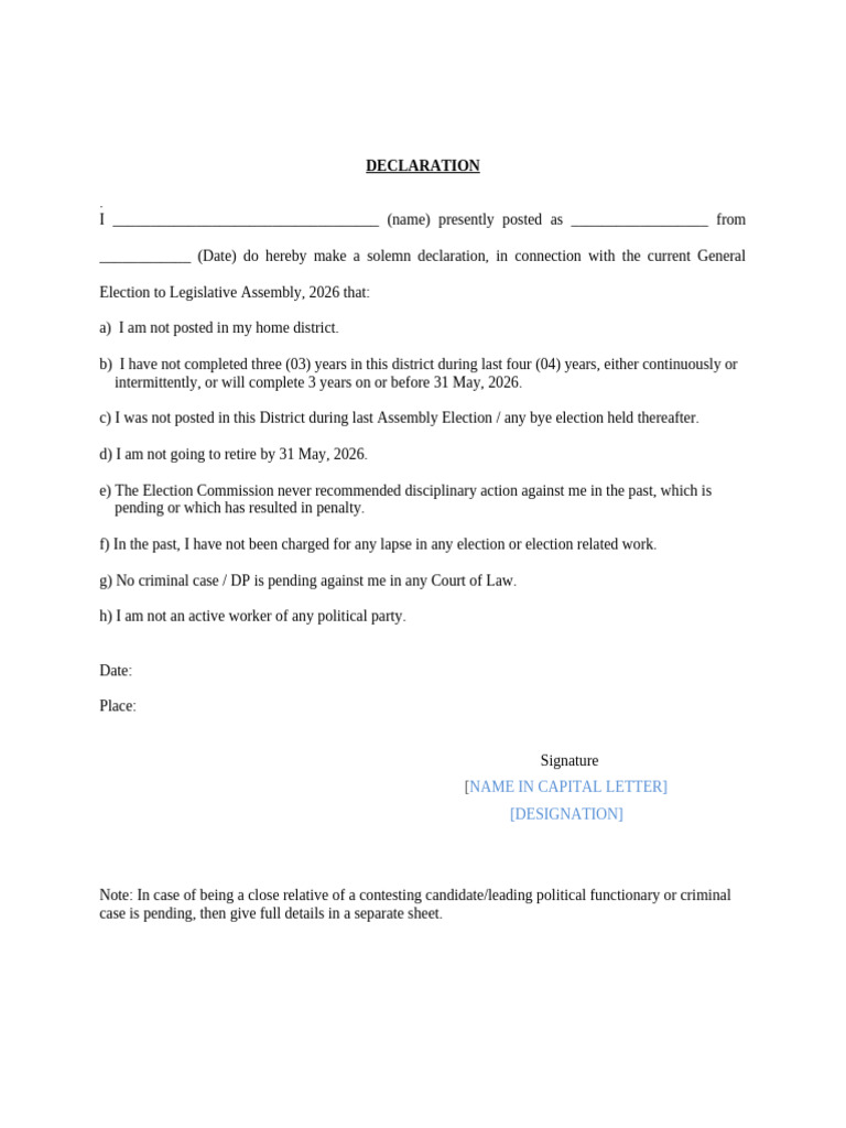 Declaration | PDF