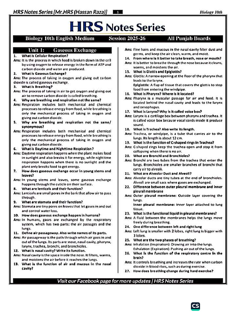 Biology 10th Notes HRS | PDF