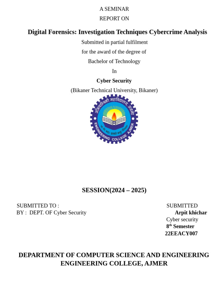 Report Documents On Ai | PDF | Digital Forensics | Cybercrime