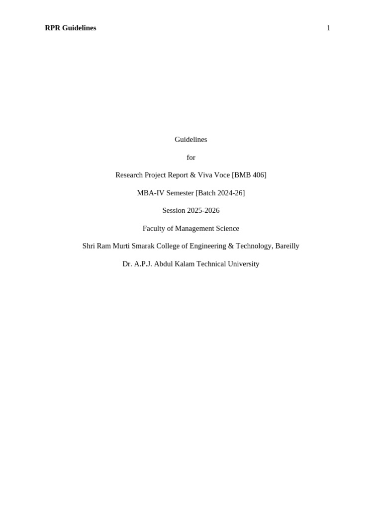 RPR Guidelines | PDF | Plagiarism | Thesis
