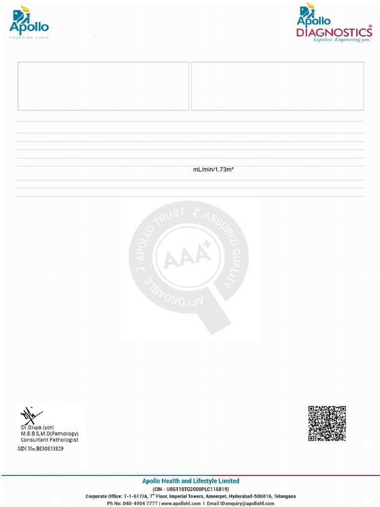 1 march 2016 kft lab report | PDF | Kidney | Medical Specialties