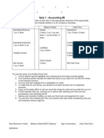 Quiz 1 - Accounting #8: Instructions: Write The Number of Each Item in The Appropriate Section(s) of The Appropriate