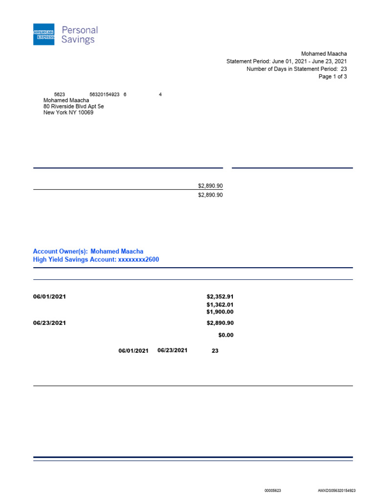 Amex | PDF | Debits And Credits | American Express