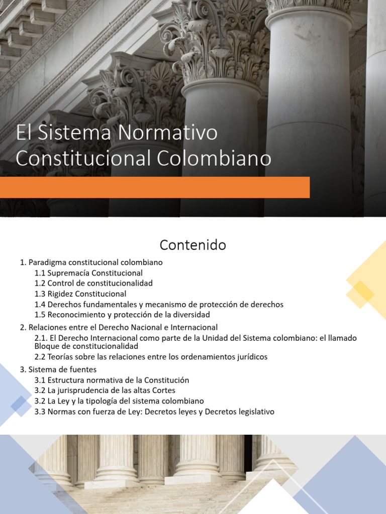 El Sistema Constitucional Colombiano - Presentación de La Clase 1 | PDF