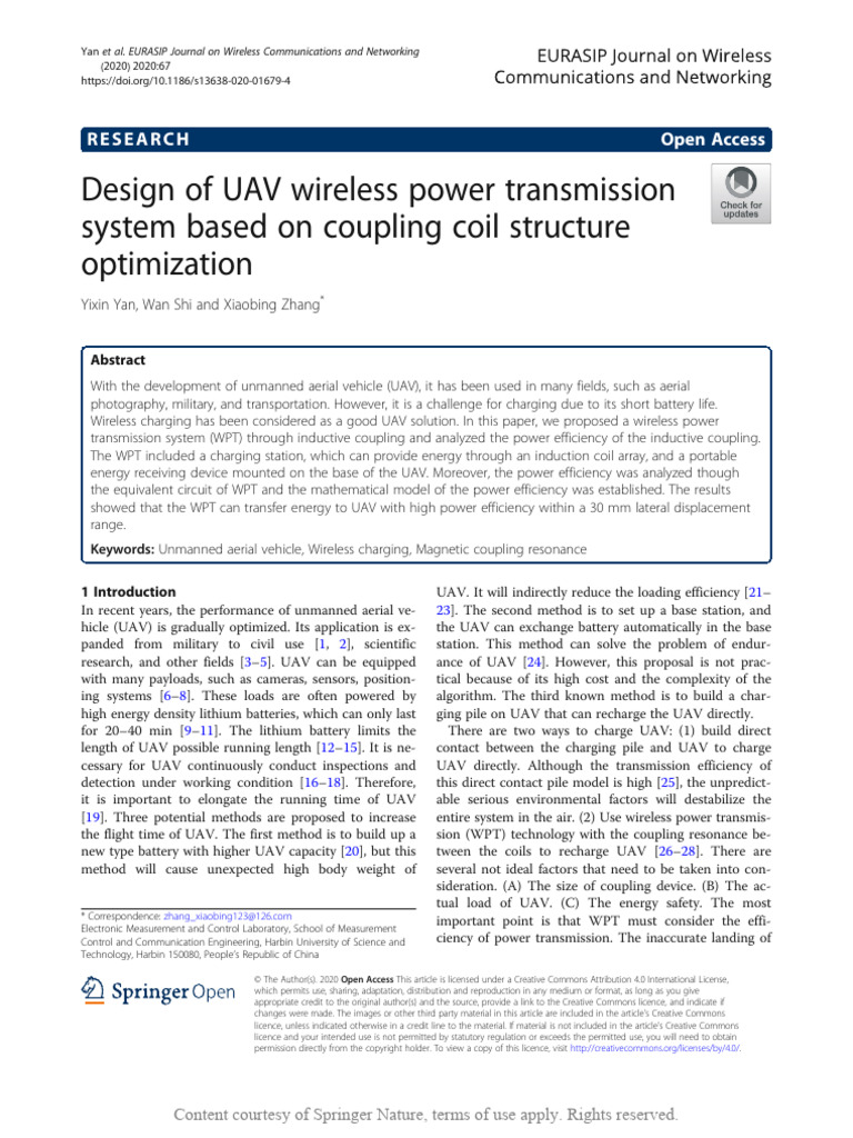 Design of UAV Wireless Power Transmission System b | PDF | Inductor ...