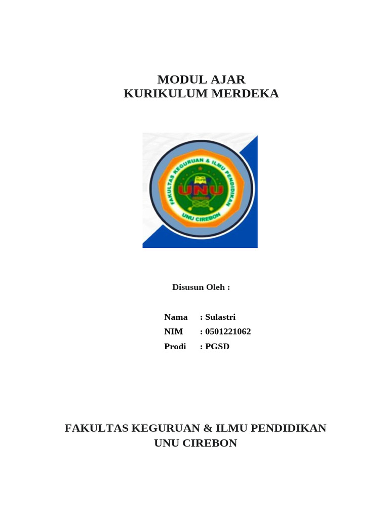 Modul Ajar MTK Kelas 1_Bilangan 1 Sampai Dengan 10_Sulastri | PDF