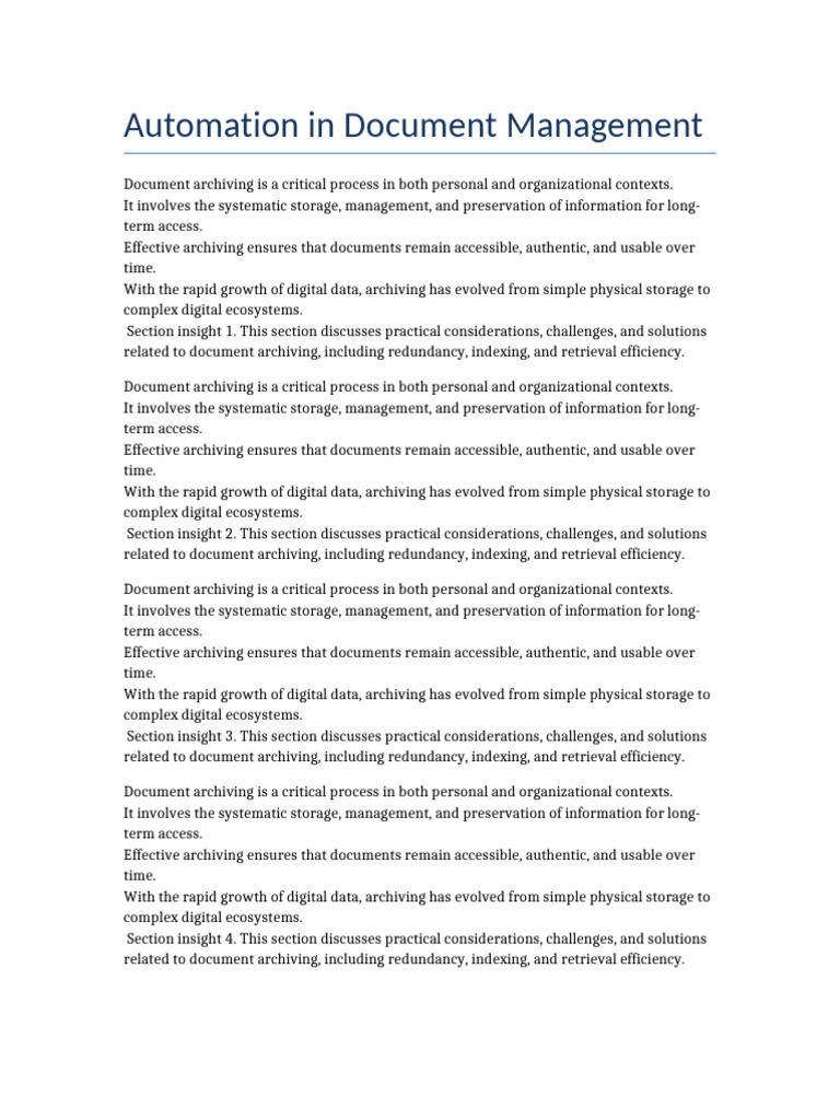 Automation in Document Management | PDF | Archive | Data