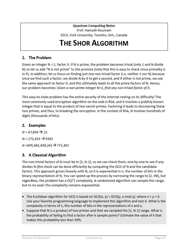 6_Shor | PDF | Number Theory | Discrete Mathematics