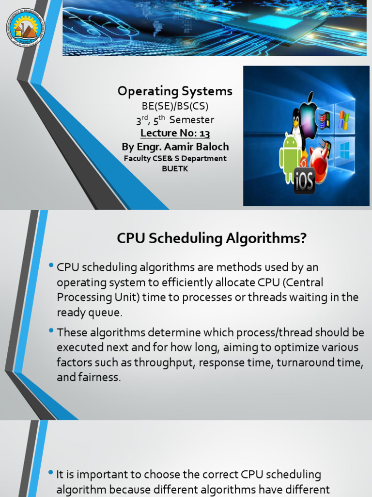 Os 13 | PDF | Scheduling (Computing) | Computing