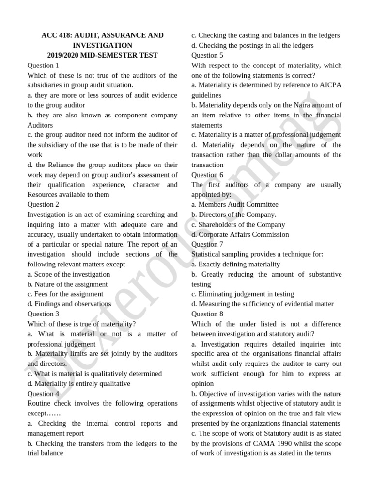 ACC 418 AUDIT | PDF | Audit | Internal Control
