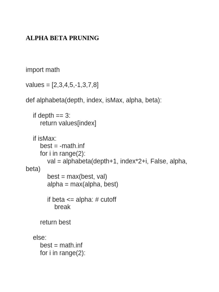 Ai Exp Alpha Beta,Schedule | PDF