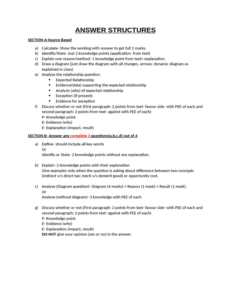 Answer Structures | PDF