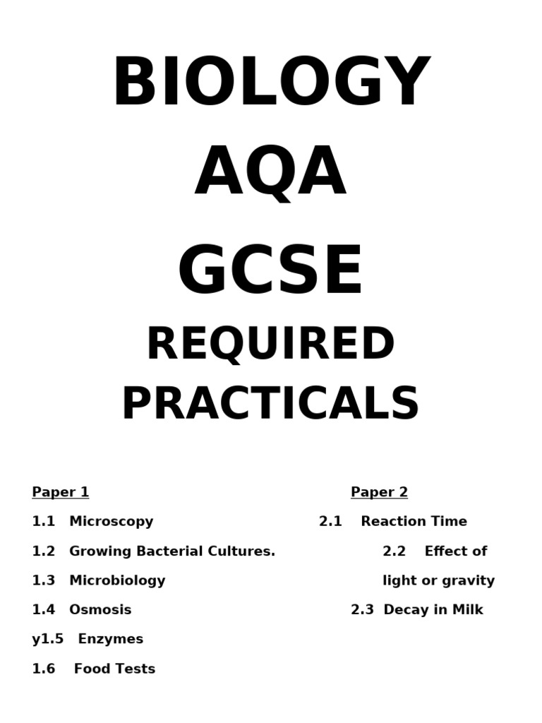 GCSE Biology Required Practicals | PDF | Bacteria