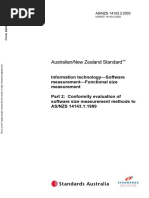 As NZS 14143.2-2003 Information Technology - Software Measurement - Functional Size Measurement Conformity Ev