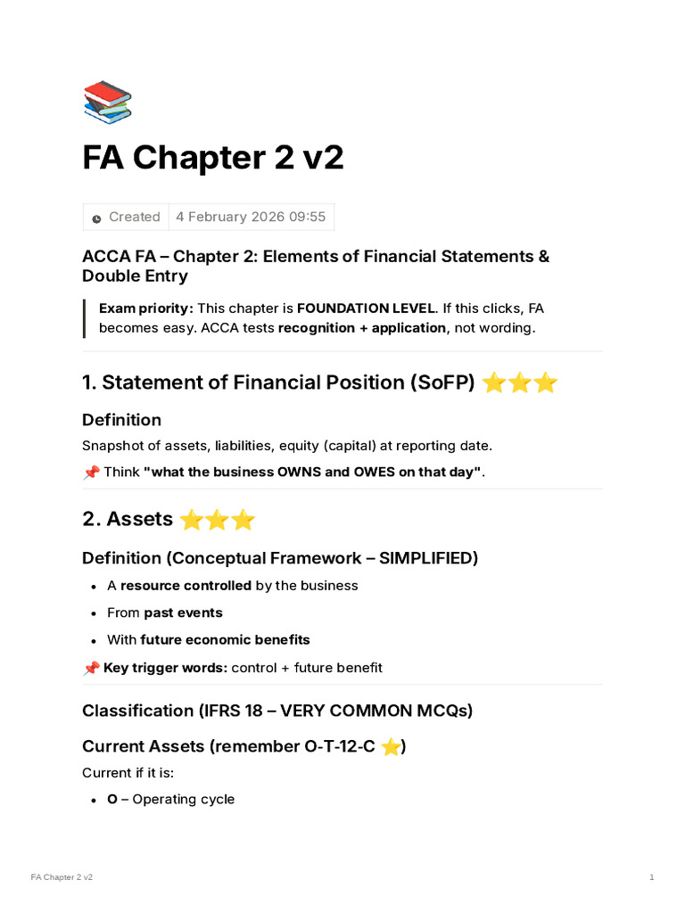 ACCA FA Chapter 2 Note | PDF