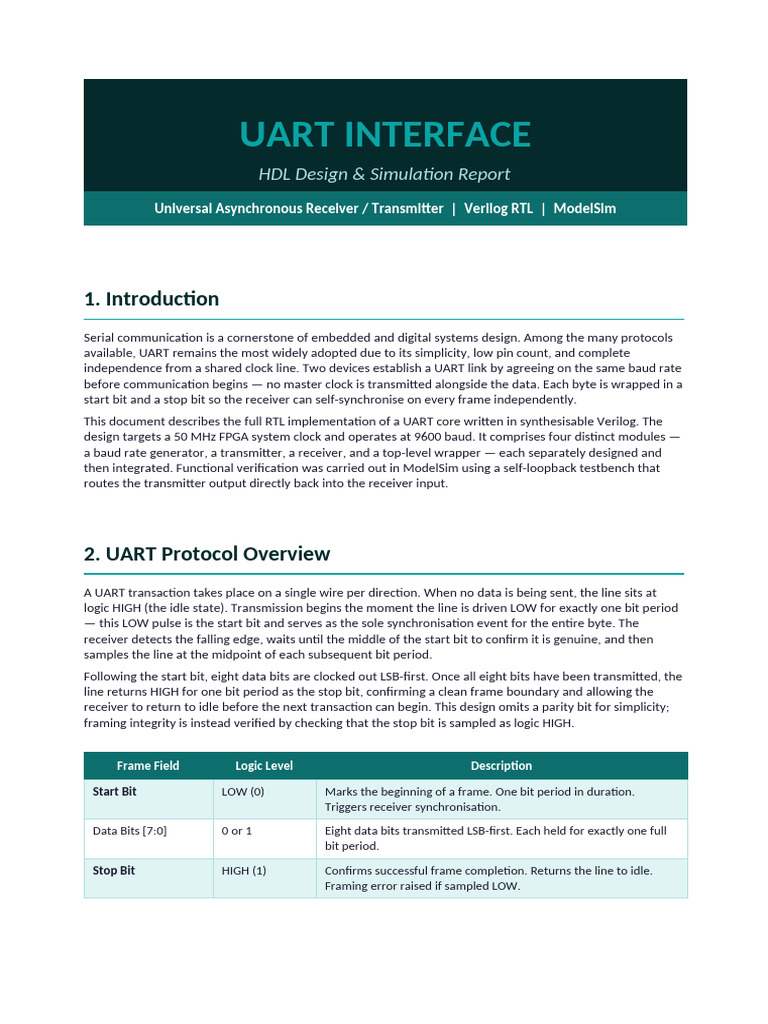 UART Report Rewritten | PDF