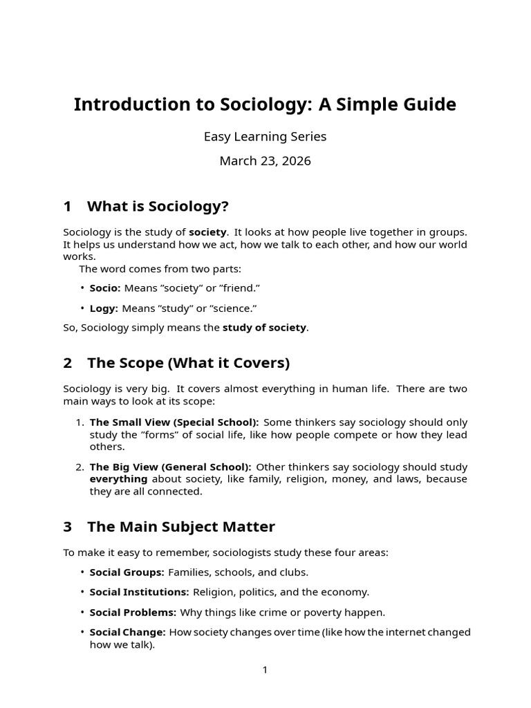 Easy Sociology Intro | PDF