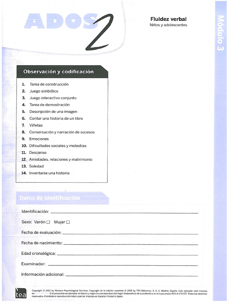 ADOS 2-MODULO 3 | PDF