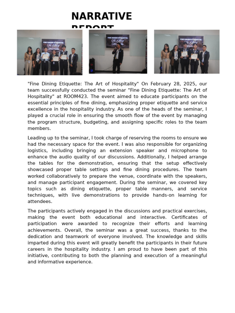 Narrative Report | PDF