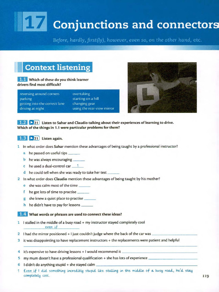Unit 17 - Conjunctions and Connectors | PDF | Sentence (Linguistics ...