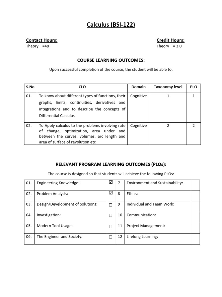 Course Outline | PDF