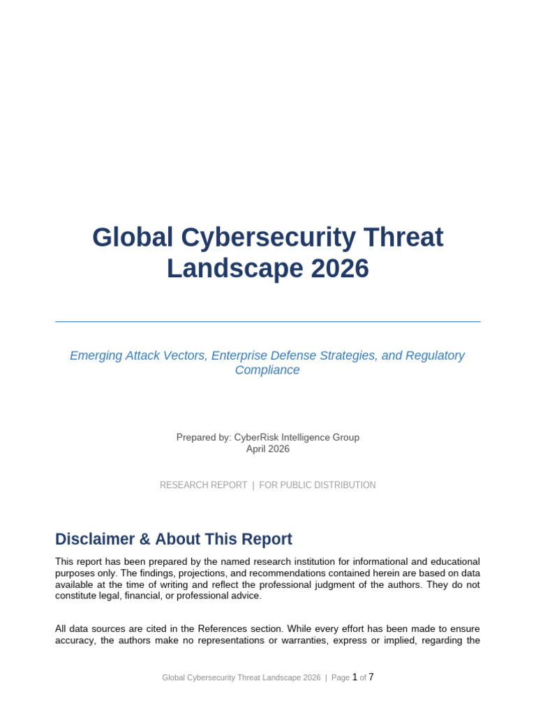 04 Cybersecurity Threat Landscape 2026 | PDF | Security | Computer Security