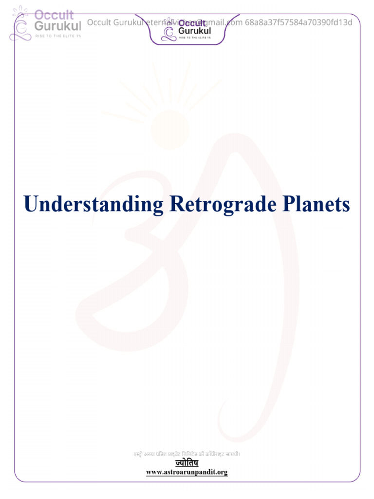 Retrograde Planets | PDF | Planets | Planets In Astrology